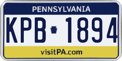 PA license plate KPB1894