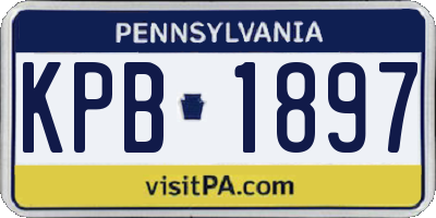 PA license plate KPB1897