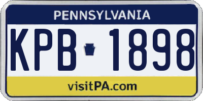 PA license plate KPB1898