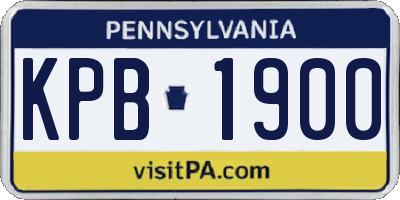 PA license plate KPB1900