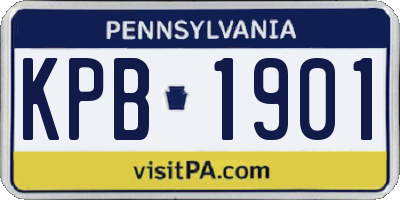 PA license plate KPB1901