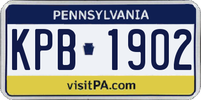 PA license plate KPB1902