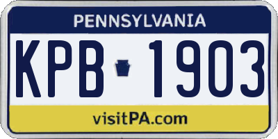 PA license plate KPB1903