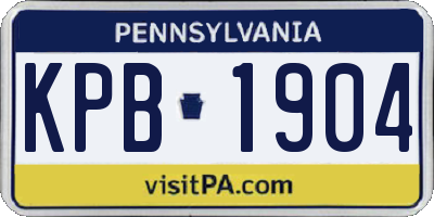 PA license plate KPB1904