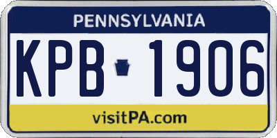PA license plate KPB1906