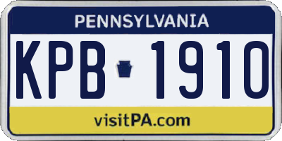 PA license plate KPB1910