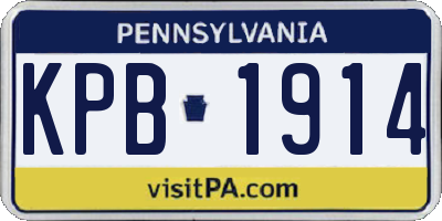 PA license plate KPB1914