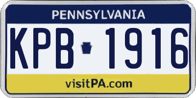 PA license plate KPB1916