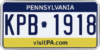 PA license plate KPB1918