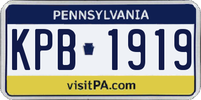 PA license plate KPB1919