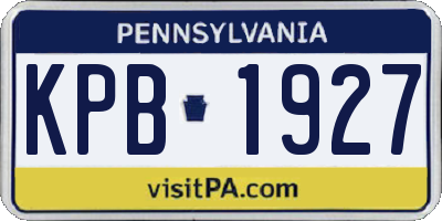PA license plate KPB1927