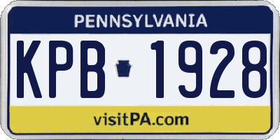 PA license plate KPB1928
