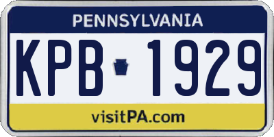 PA license plate KPB1929