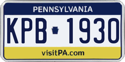 PA license plate KPB1930