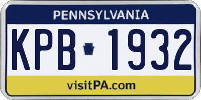 PA license plate KPB1932