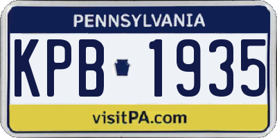 PA license plate KPB1935