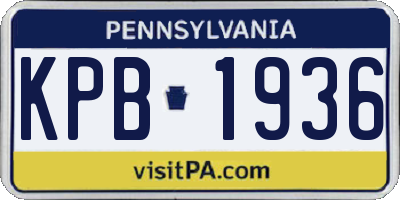 PA license plate KPB1936
