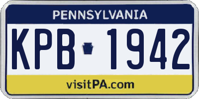 PA license plate KPB1942