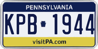 PA license plate KPB1944