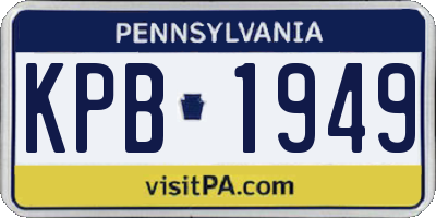 PA license plate KPB1949