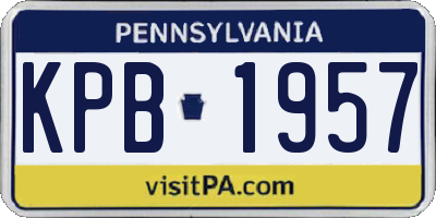PA license plate KPB1957