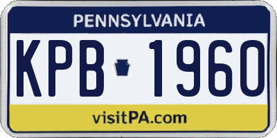 PA license plate KPB1960