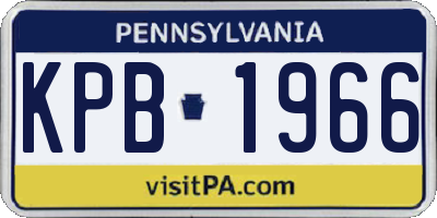 PA license plate KPB1966
