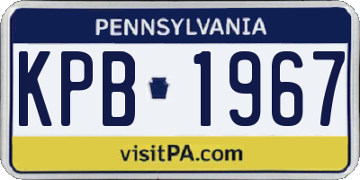 PA license plate KPB1967