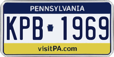 PA license plate KPB1969
