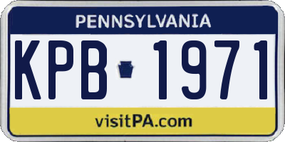 PA license plate KPB1971