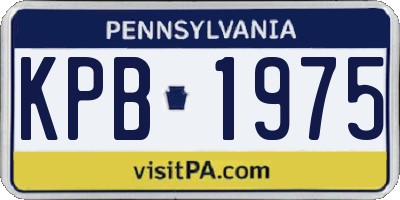 PA license plate KPB1975