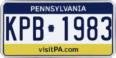 PA license plate KPB1983