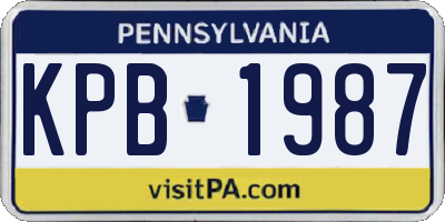 PA license plate KPB1987