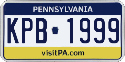 PA license plate KPB1999
