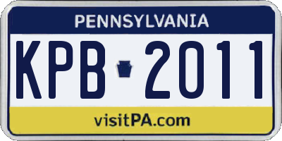 PA license plate KPB2011