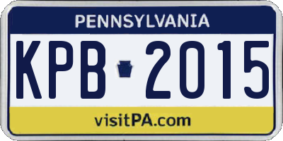 PA license plate KPB2015
