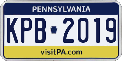 PA license plate KPB2019