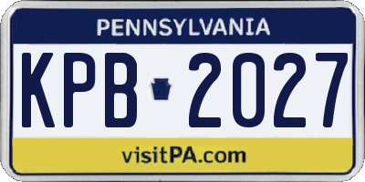PA license plate KPB2027