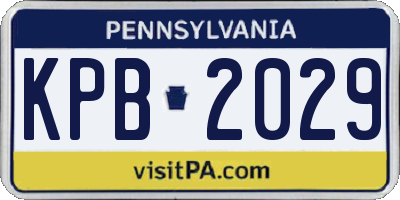 PA license plate KPB2029