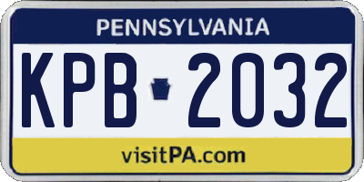 PA license plate KPB2032
