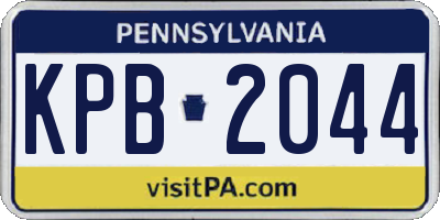 PA license plate KPB2044