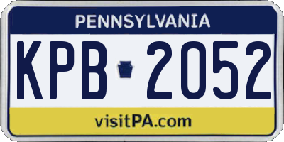 PA license plate KPB2052