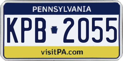 PA license plate KPB2055