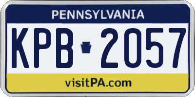 PA license plate KPB2057