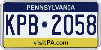 PA license plate KPB2058