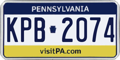 PA license plate KPB2074
