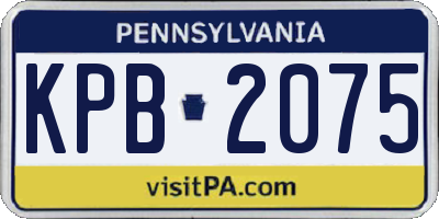 PA license plate KPB2075