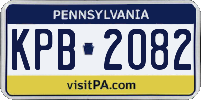 PA license plate KPB2082