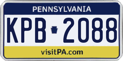PA license plate KPB2088