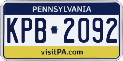 PA license plate KPB2092